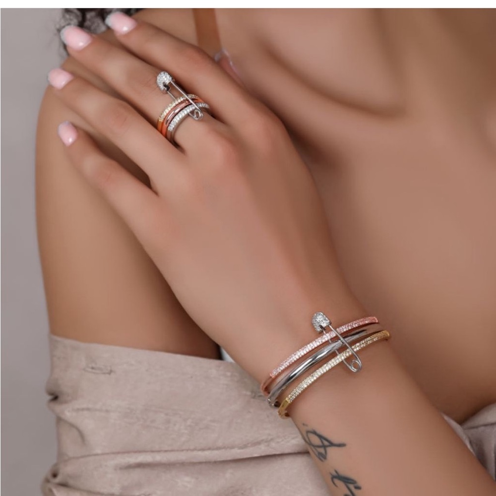 Elegant Silver and Gold Jewelry Set 925 sterling silver